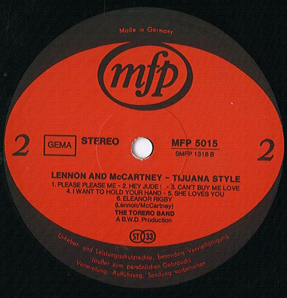 The Torero Band - Lennon & McCartney Tijuana Style | Music For Pleasure (MFP 5015) - 4
