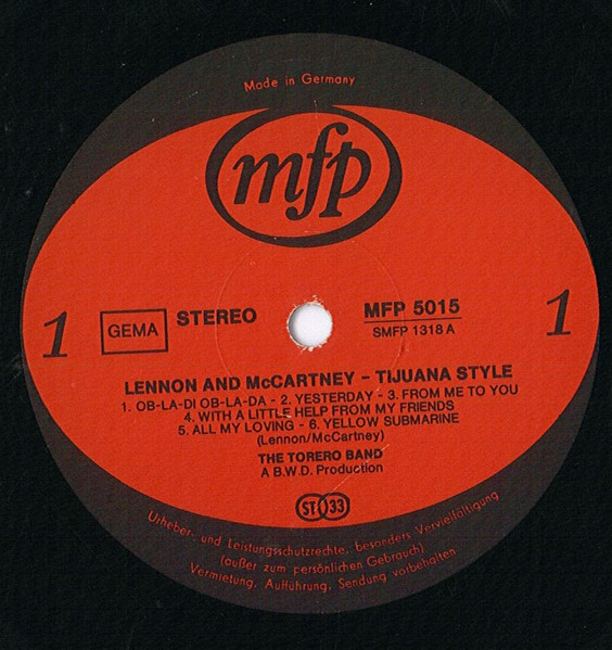 The Torero Band - Lennon & McCartney Tijuana Style | Music For Pleasure (MFP 5015) - 3