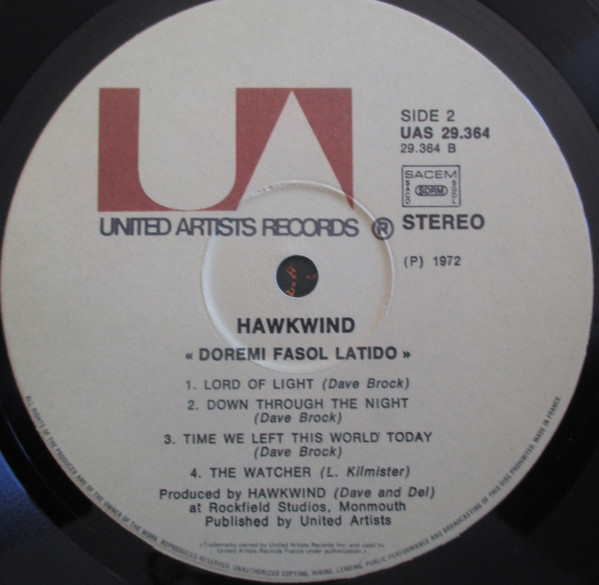 Hawkwind - Doremi Fasol Latido | United Artists Records (UAG 29.364) - 3