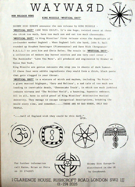 King Missile - Mystical Shit | Shimmy Disc Europe (SDE 9016 LP) - 3 King Missile - Mystical Shit | Shimmy Disc Europe (SDE 9016 LP) - 3