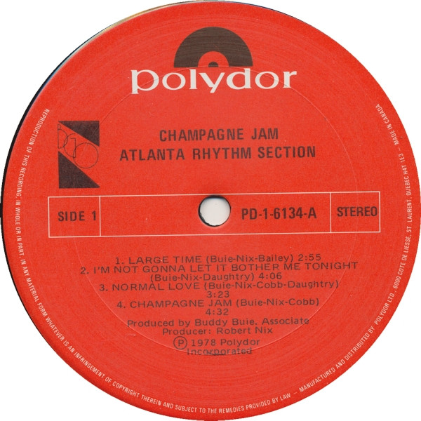 Atlanta Rhythm Section - Champagne Jam | Polydor (PD-1-6134) - 3