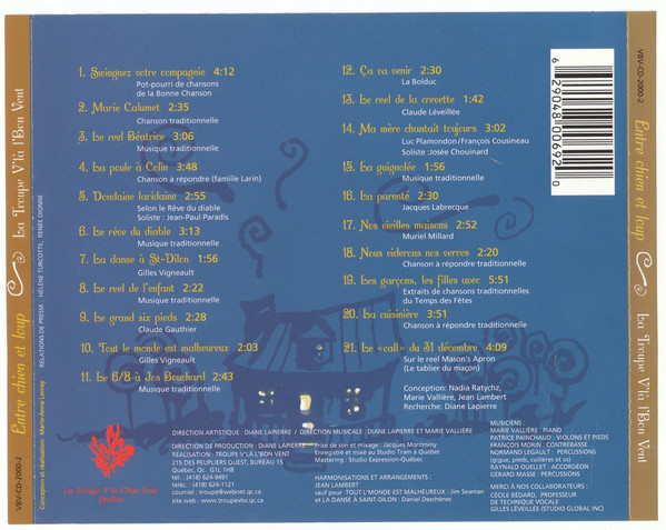 V'là L'Bon Vent - Entre Chien Et Loup | La Troupe V'là L'Bon Vent (VBV-CD-2000-2) - 4 V'là L'Bon Vent - Entre Chien Et Loup | La Troupe V'là L'Bon Vent (VBV-CD-2000-2) - 4