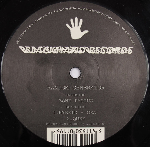 Random Generator - Zone Paging | Blackhand Records (BH010) - 2 Random Generator - Zone Paging | Blackhand Records (BH010) - 2
