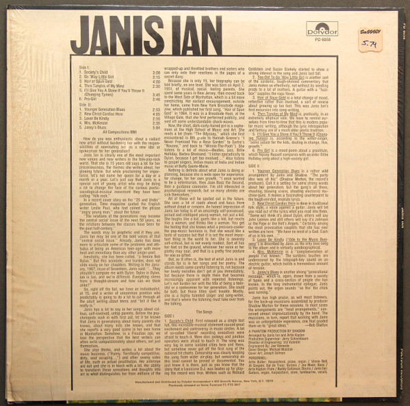 Janis Ian - Janis Ian | Polydor (PD 6058) - 2