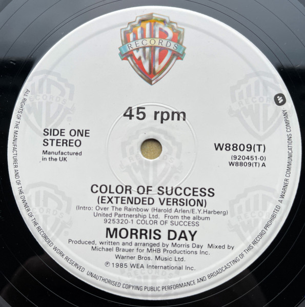 Morris Day - Color Of Success | Warner Bros. Records (W8809(T)) - 3