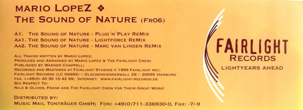 Mario Lopez - The Sound Of Nature | Fairlight Records (FR06) - 3