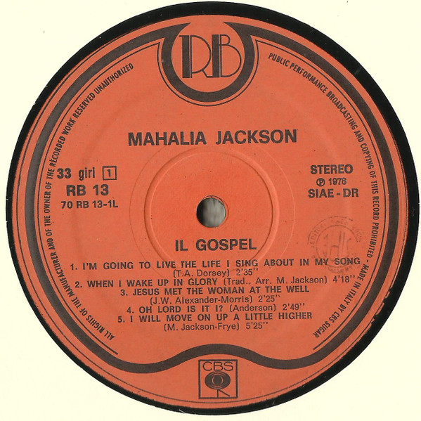 Mahalia Jackson - Il Gospel | Record Bazaar (RB 13) - 3 Mahalia Jackson - Il Gospel | Record Bazaar (RB 13) - 3