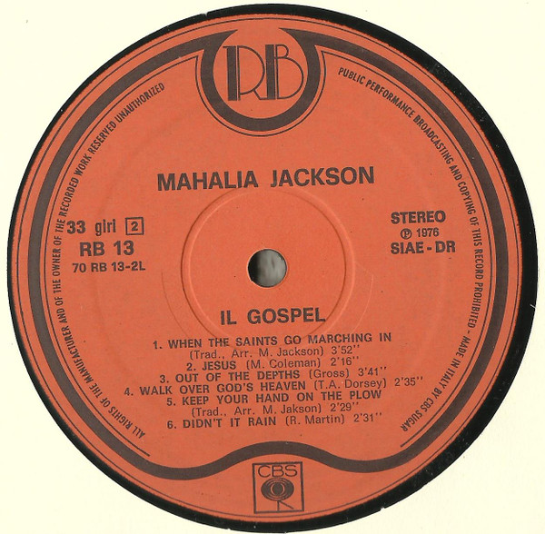 Mahalia Jackson - Il Gospel | Record Bazaar (RB 13) - 4 Mahalia Jackson - Il Gospel | Record Bazaar (RB 13) - 4