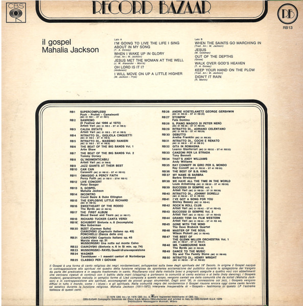 Mahalia Jackson - Il Gospel | Record Bazaar (RB 13) - 2 Mahalia Jackson - Il Gospel | Record Bazaar (RB 13) - 2