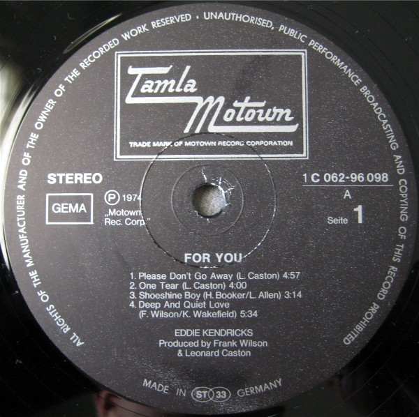 Eddie Kendricks - For You | Tamla Motown (1C 062-96 098) - 2 Eddie Kendricks - For You | Tamla Motown (1C 062-96 098) - 2