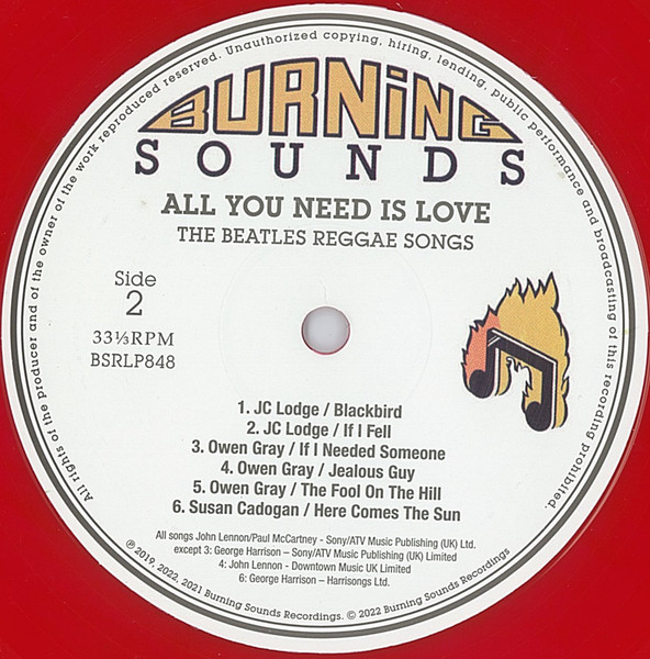 Various - All You Need Is Love - The Beatles Reggae Songs | Burning Sounds Recordings Ltd. (BSRLP848) - 4