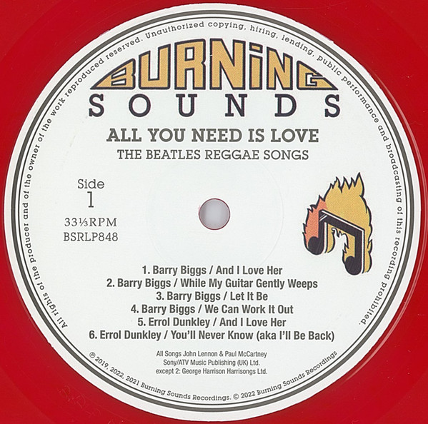 Various - All You Need Is Love - The Beatles Reggae Songs | Burning Sounds Recordings Ltd. (BSRLP848) - 3