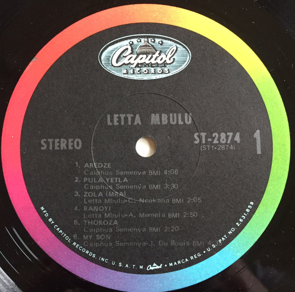 Letta Mbulu - Letta Mbulu Sings | Capitol Records (ST 2874) - 3 Letta Mbulu - Letta Mbulu Sings | Capitol Records (ST 2874) - 3