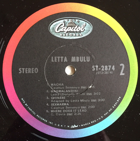 Letta Mbulu - Letta Mbulu Sings | Capitol Records (ST 2874) - 4 Letta Mbulu - Letta Mbulu Sings | Capitol Records (ST 2874) - 4
