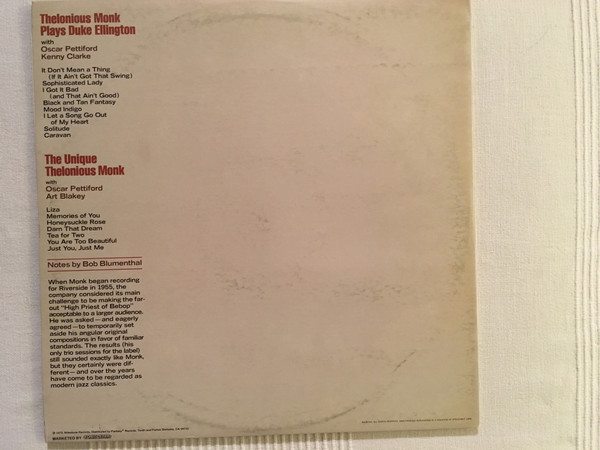Thelonious Monk - The Riverside Trios | Milestone (HB 6136) - 2 Thelonious Monk - The Riverside Trios | Milestone (HB 6136) - 2