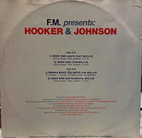 Frank 'O Moiraghi Presents Tom Hooker & Celeste Johnson - Week-End | UDP Happy (UDP H 9301) - 2