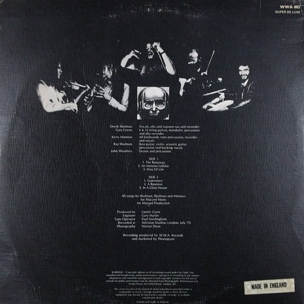 Gentle Giant - In A Glass House | WWA Records (WWA 002)