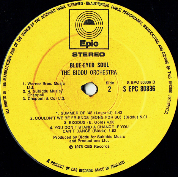 Biddu Orchestra - Blue-Eyed Soul | Epic (EPC 80836) - 4