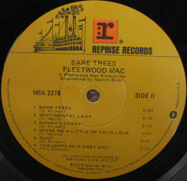 Fleetwood Mac - Bare Trees | Reprise Records (MSK 2278) - 4 Fleetwood Mac - Bare Trees | Reprise Records (MSK 2278) - 4