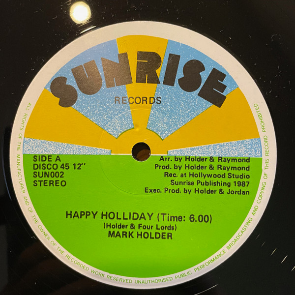 Mark Holder - Happy Holliday | Sunrise Records (sun002) - main Mark Holder - Happy Holliday | Sunrise Records (sun002) - main