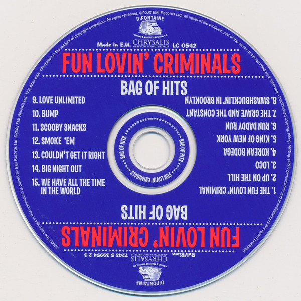 Fun Lovin' Criminals - Bag Of Hits | Chrysalis (539 954 2) - main