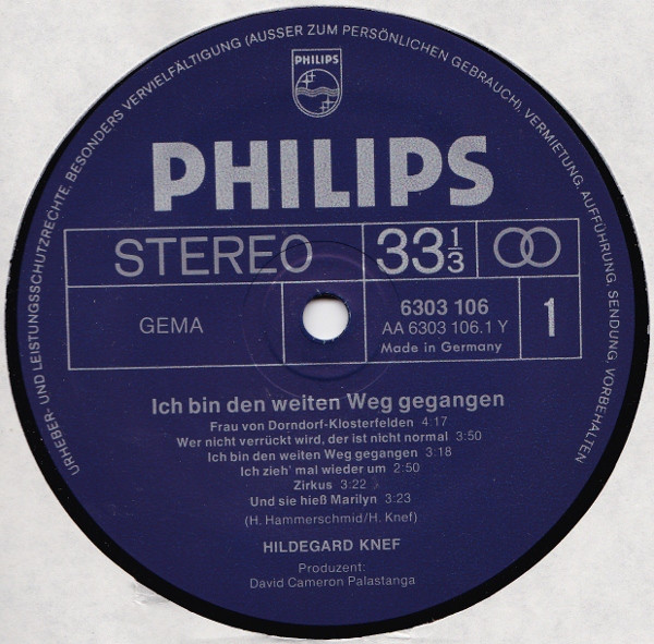Hildegard Knef - Ich Bin Den Weiten Weg Gegangen | Philips (6303 106) - 3 Hildegard Knef - Ich Bin Den Weiten Weg Gegangen | Philips (6303 106) - 3