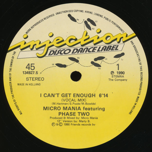 Micro Mania - I Can't Get Enough | Injection Disco Dance Label (134.927.5) - 2 Micro Mania - I Can't Get Enough | Injection Disco Dance Label (134.927.5) - 2