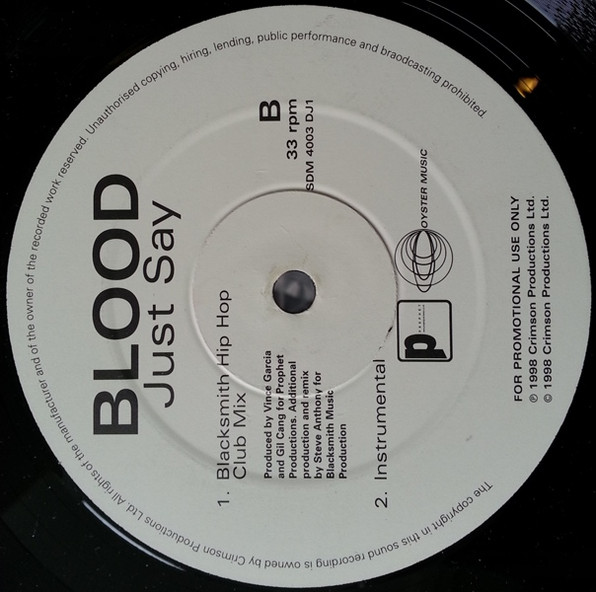 Blood - Just Say It | Oyster Music (SDM 4003 DJ1) - 2