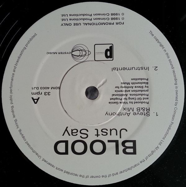 Blood - Just Say It | Oyster Music (SDM 4003 DJ1) - main