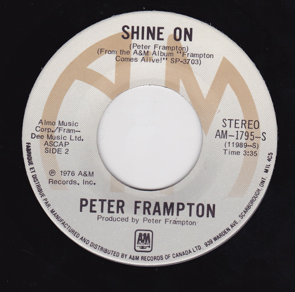 Peter Frampton - Show Me The Way / Shine On (7") [Vinyl] | A&M Records (AM-1795-S) - 2