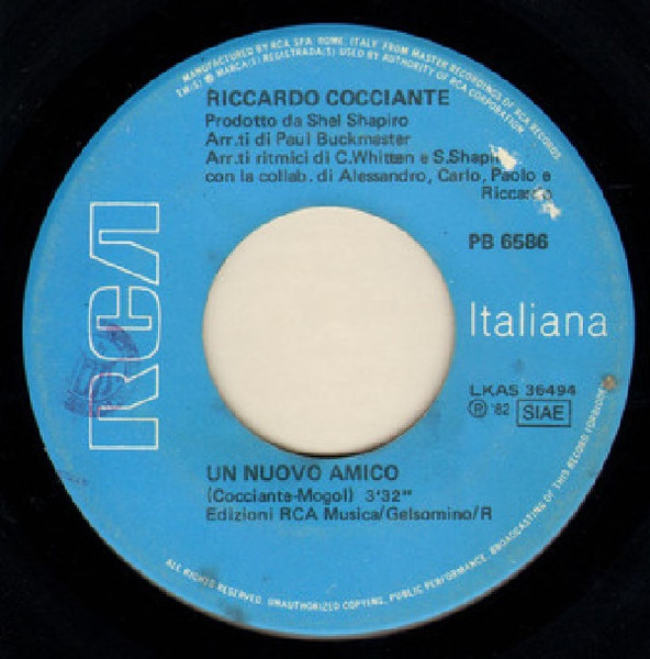 Riccardo Cocciante - Celeste Nostalgia | RCA (PB 6586) - 4 Riccardo Cocciante - Celeste Nostalgia | RCA (PB 6586) - 4