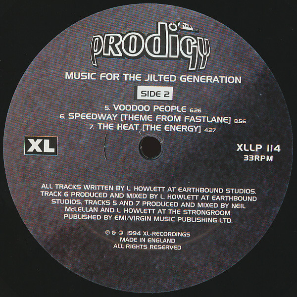 The Prodigy - Music For The Jilted Generation | XL Recordings (XLLP 114) - 4 The Prodigy - Music For The Jilted Generation | XL Recordings (XLLP 114) - 4