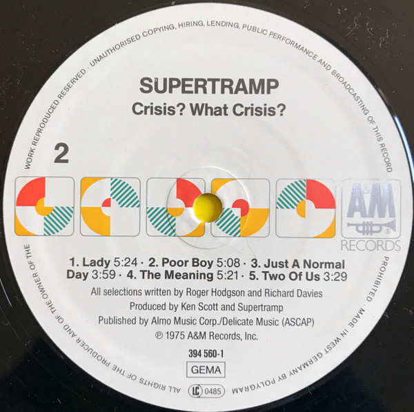 Supertramp - Crisis? What Crisis? | A&M Records (394 560-1) - 4 Supertramp - Crisis? What Crisis? | A&M Records (394 560-1) - 4