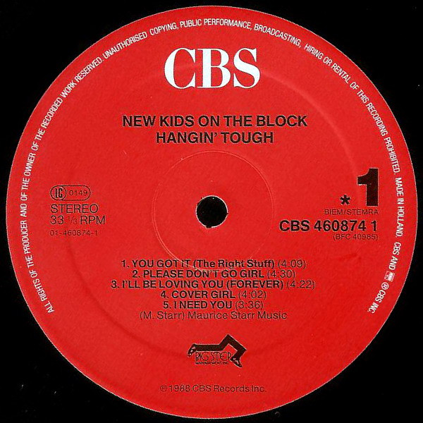 New Kids On The Block - Hangin' Tough | CBS (CBS 460874 1) - 3