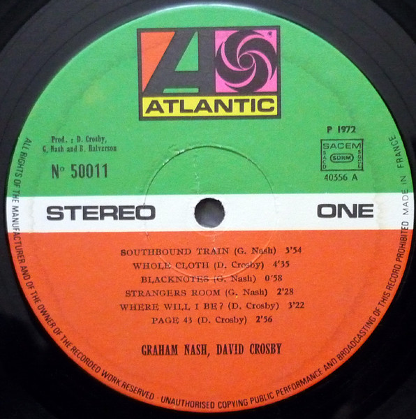 Crosby & Nash - Graham Nash David Crosby | Atlantic (50 011) - 3 Crosby & Nash - Graham Nash David Crosby | Atlantic (50 011) - 3
