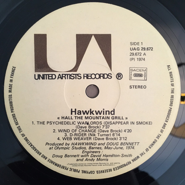 Hawkwind - Hall Of The Mountain Grill | United Artists Records (UAG 29672) - 3 Hawkwind - Hall Of The Mountain Grill | United Artists Records (UAG 29672) - 3