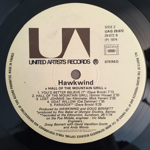 Hawkwind - Hall Of The Mountain Grill | United Artists Records (UAG 29672) - 4 Hawkwind - Hall Of The Mountain Grill | United Artists Records (UAG 29672) - 4