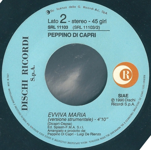 Peppino Di Capri - Evviva Maria | Ricordi (SRL 11103) - 3