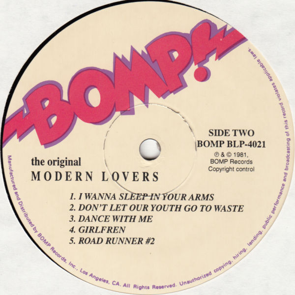 The Modern Lovers - The Original Modern Lovers LP | BOMP! (BLP-4021) - 4 The Modern Lovers - The Original Modern Lovers LP | BOMP! (BLP-4021) - 4