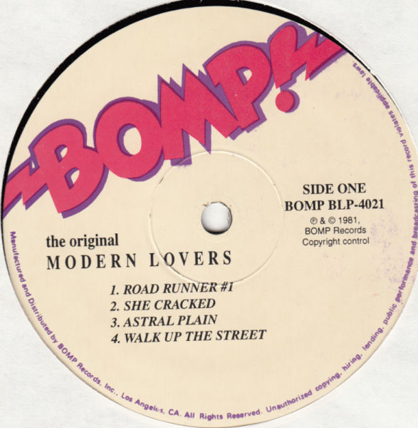 The Modern Lovers - The Original Modern Lovers LP | BOMP! (BLP-4021) - 3 The Modern Lovers - The Original Modern Lovers LP | BOMP! (BLP-4021) - 3
