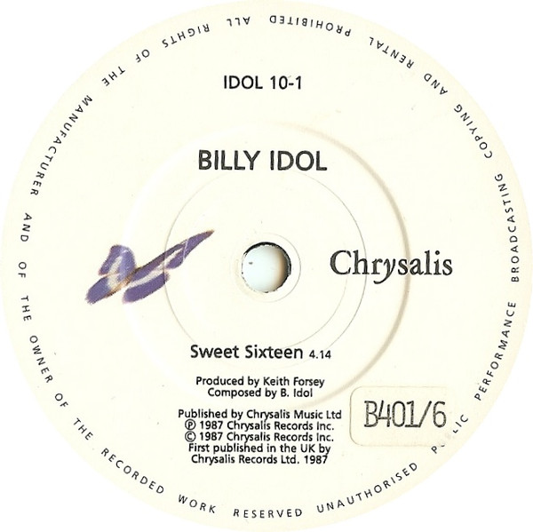 Billy Idol - Sweet Sixteen | Chrysalis (IDOL 10) - 3