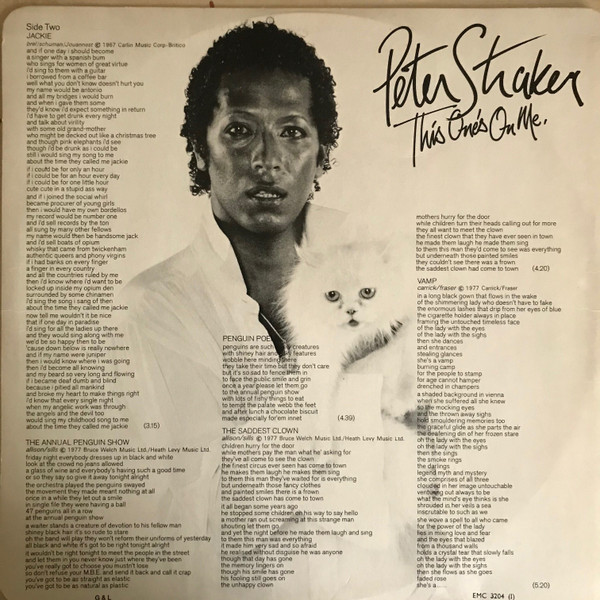 Peter Straker - This One's On Me | EMI (EMC 3204) - 4