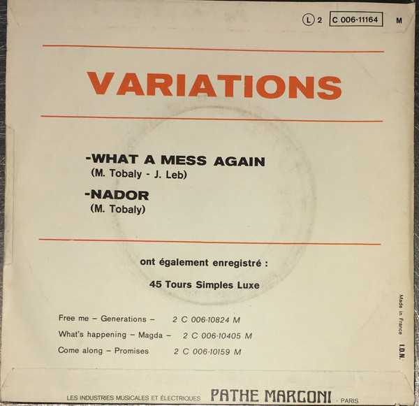 Variations - What A Mess Again / Nador | Pathé (2 C 006-11 164 M) - 2