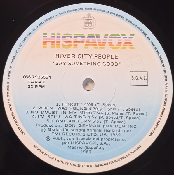 River City People - Say Something Good | Hispavox (066 792655 1) - 4 River City People - Say Something Good | Hispavox (066 792655 1) - 4