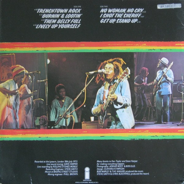 Bob Marley & The Wailers - Live! | Island Records (89 729 XOT) - 2 Bob Marley & The Wailers - Live! | Island Records (89 729 XOT) - 2