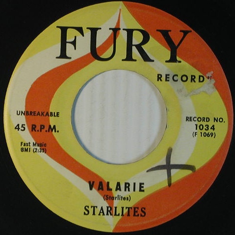 Jackie And The Starlites - Valarie / Way Up In The Sky | Fury Records (1034) - main