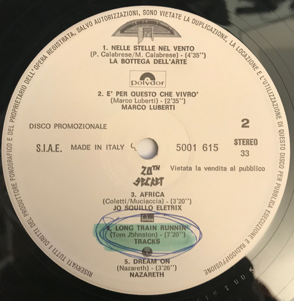 Various - Disco Promozionale | Polydor (5001 615) - main Various - Disco Promozionale | Polydor (5001 615) - main