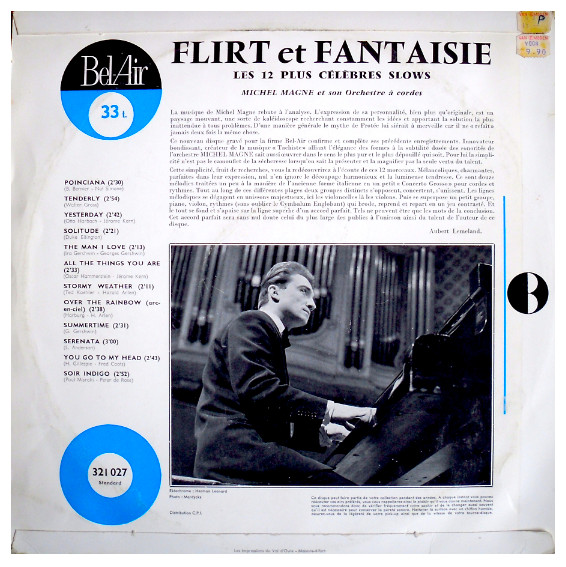 Michel Magne Et Son Orchestre A Cordes - Flirt Et Fantaisie - Les12 Plus Célébres Slows | Bel Air (321 027) - 2