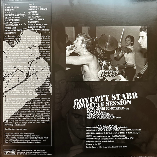 Government Issue - Boycott Stabb Complete Session | Dischord Records (DIS166V) - 2 Government Issue - Boycott Stabb Complete Session | Dischord Records (DIS166V) - 2
