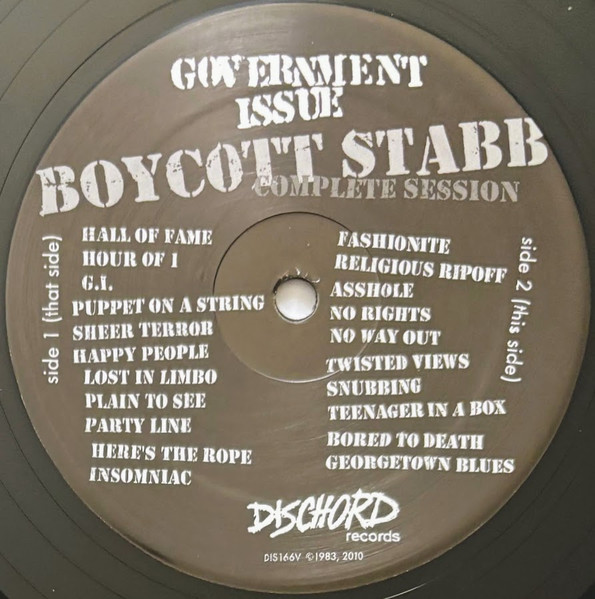 Government Issue - Boycott Stabb Complete Session | Dischord Records (DIS166V) - 3 Government Issue - Boycott Stabb Complete Session | Dischord Records (DIS166V) - 3